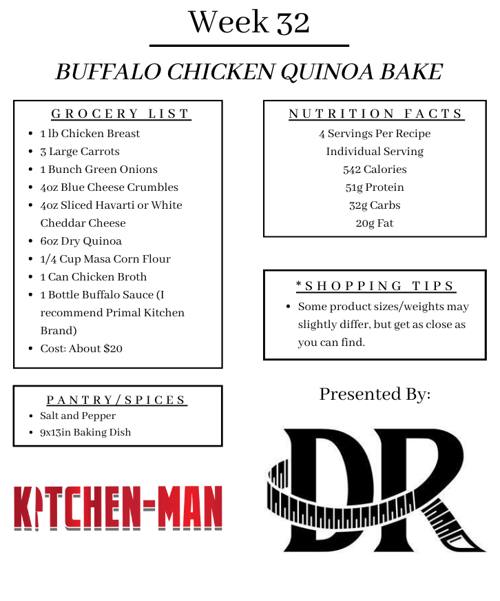 Buffalo Chicken Quinoa Bake